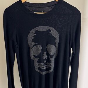 Zadig & VoltaireBlack Skull Graphic unisex  sweater 100% merino wool